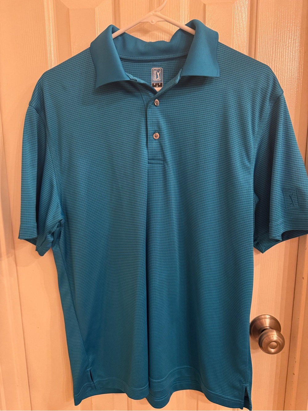 PGA Tour Men's Teal Blue Performance Polo